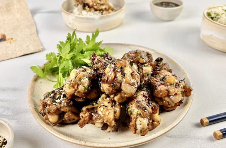 Coxinhas da asa com shoyu e mel