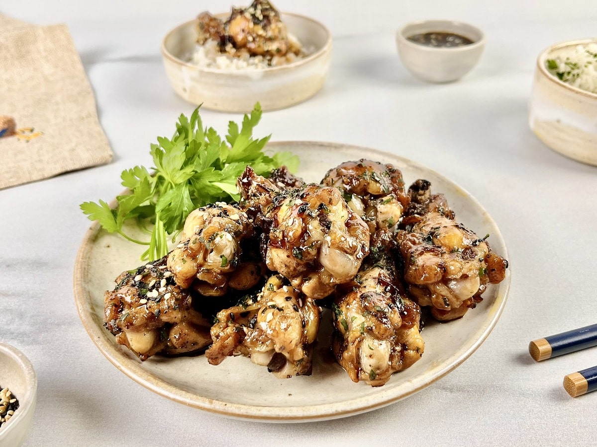 Coxinhas da asa com shoyu e mel