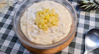 Creme belga com abacaxi