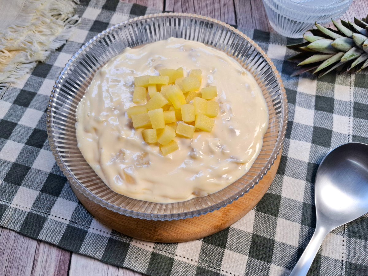 Creme belga com abacaxi