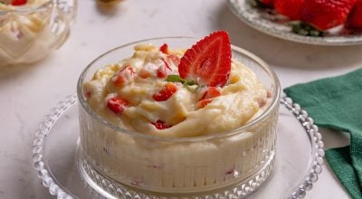 Creme belga com morango