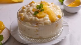 Creme belga com pêssego