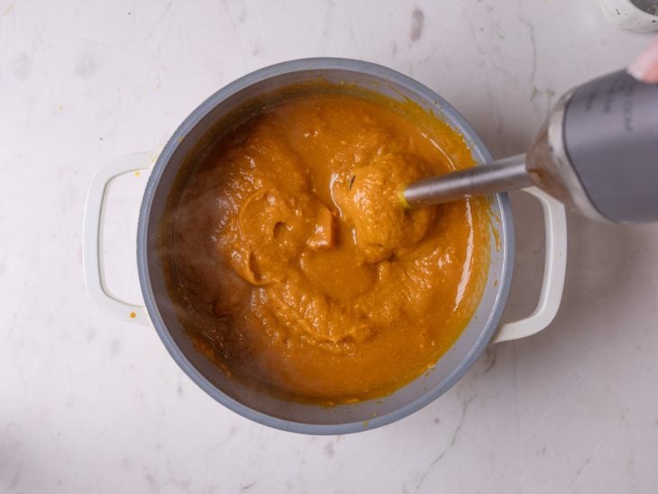 Creme de abóbora batido no mixer.