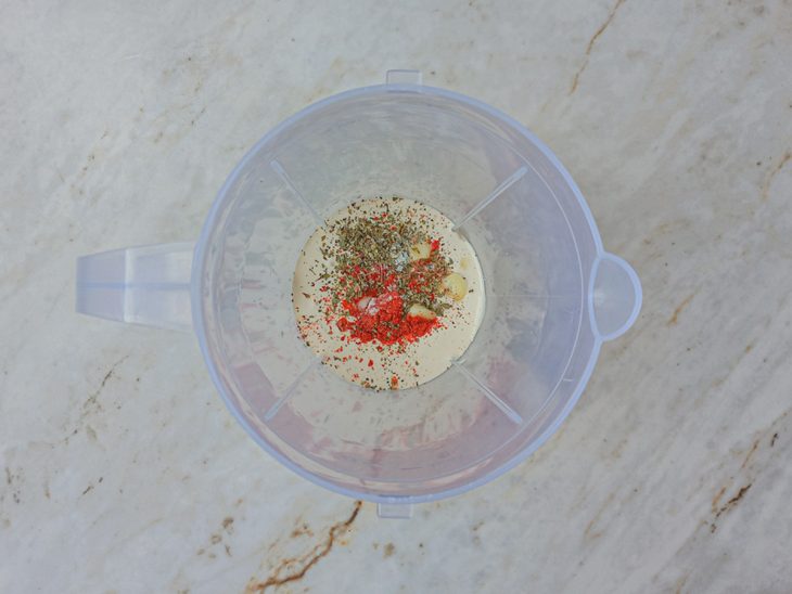 Ingredientes adicionados no liquidificador.