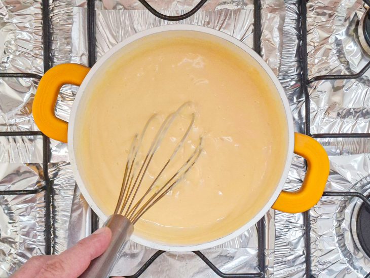 Creme após o tempo de fogo.