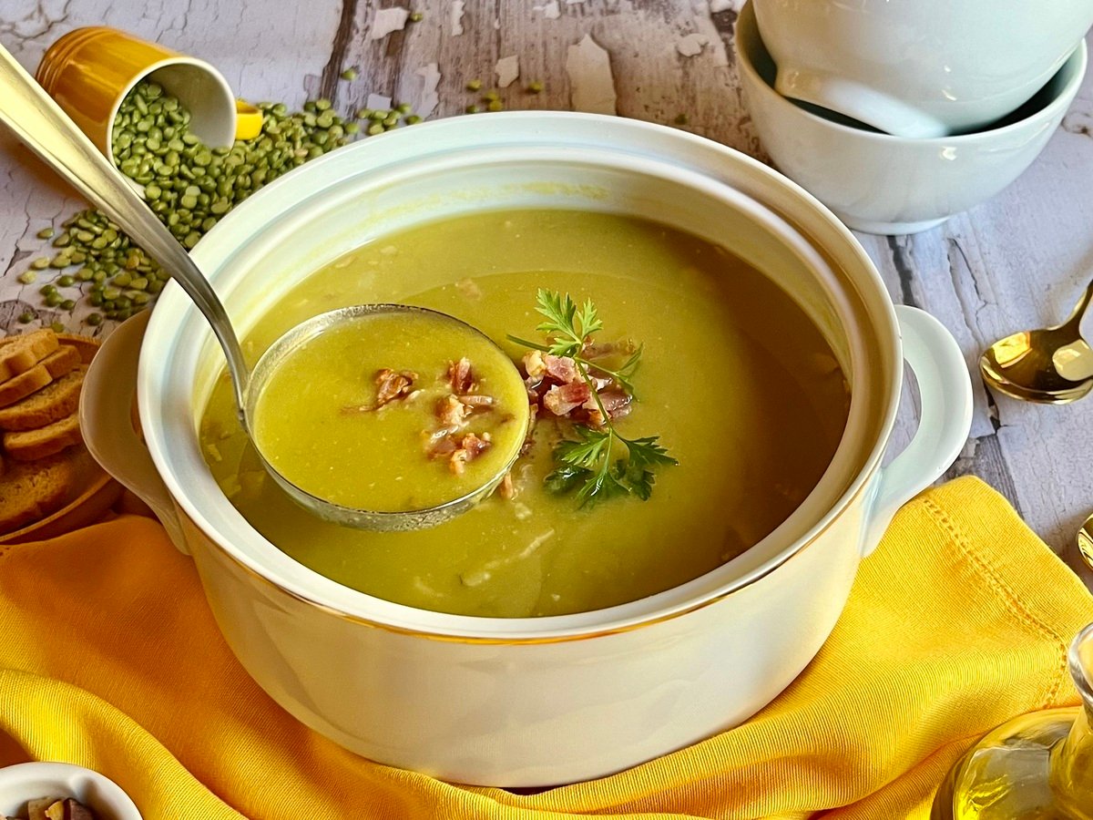 Creme de ervilha com bacon