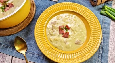 Creme de ervilha com linguiça