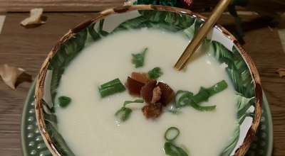 Creme de palmito com bacon