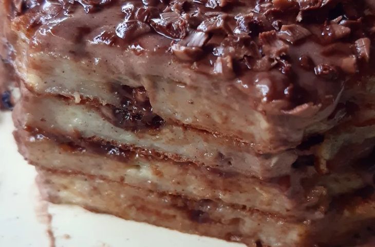 Crepioca de banana com chocolate