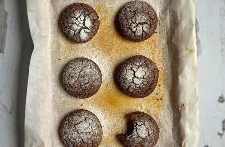 Crinkle cookies de cacau