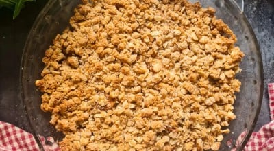 Crumble de maçã com aveia