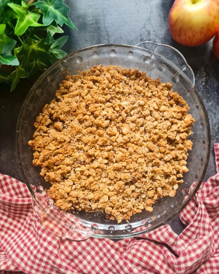 Crumble de maçã com aveia