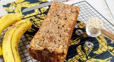 Cuca de banana com aveia