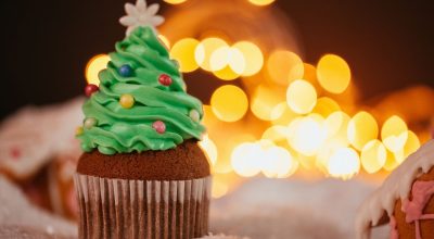 Cupcake de árvore de Natal