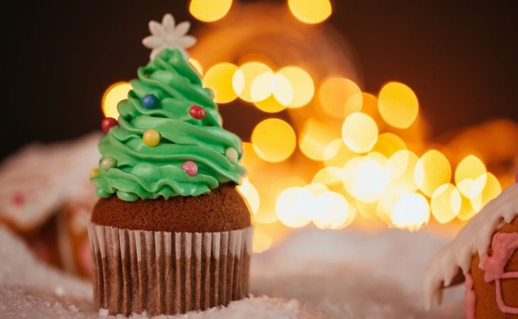 Cupcake de árvore de Natal