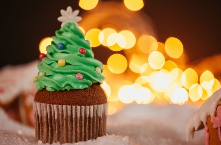 Cupcake de árvore de Natal