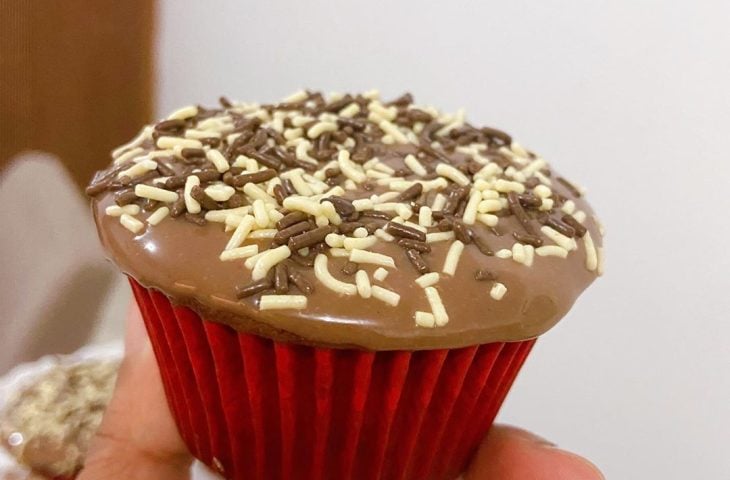 Cupcake fofinho de chocolate