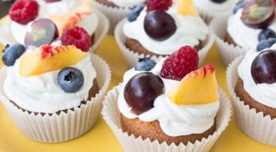 Cupcake de Natal de frutas