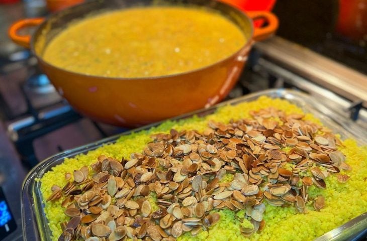 Cuscuz marroquino ao limão com amêndoas tostadas