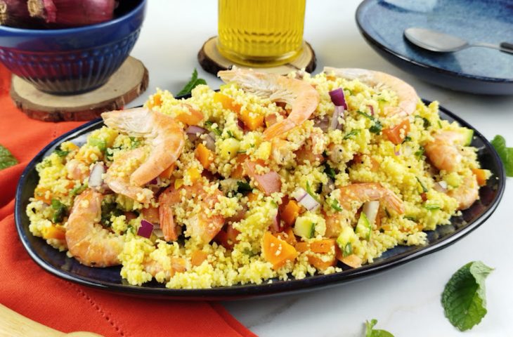 Cuscuz marroquino com camarão