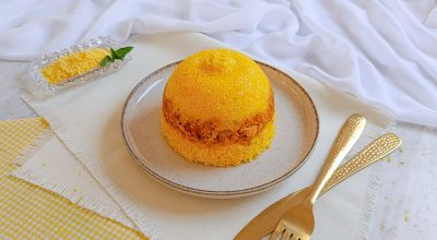 Cuscuz recheado com frango