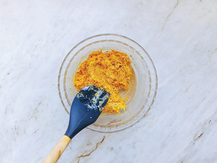 Requeijão incorporado ao frango.