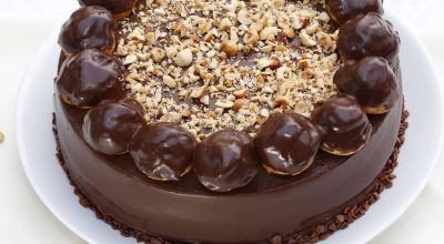 Dacquoise de avelãs com chocolate