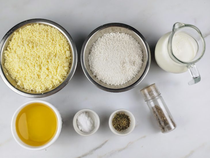 Ingredientes para a receita de dadinho de tapioca fácil.