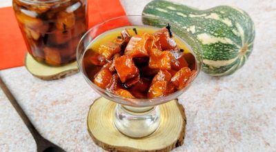 Doce de abóbora em calda com cal