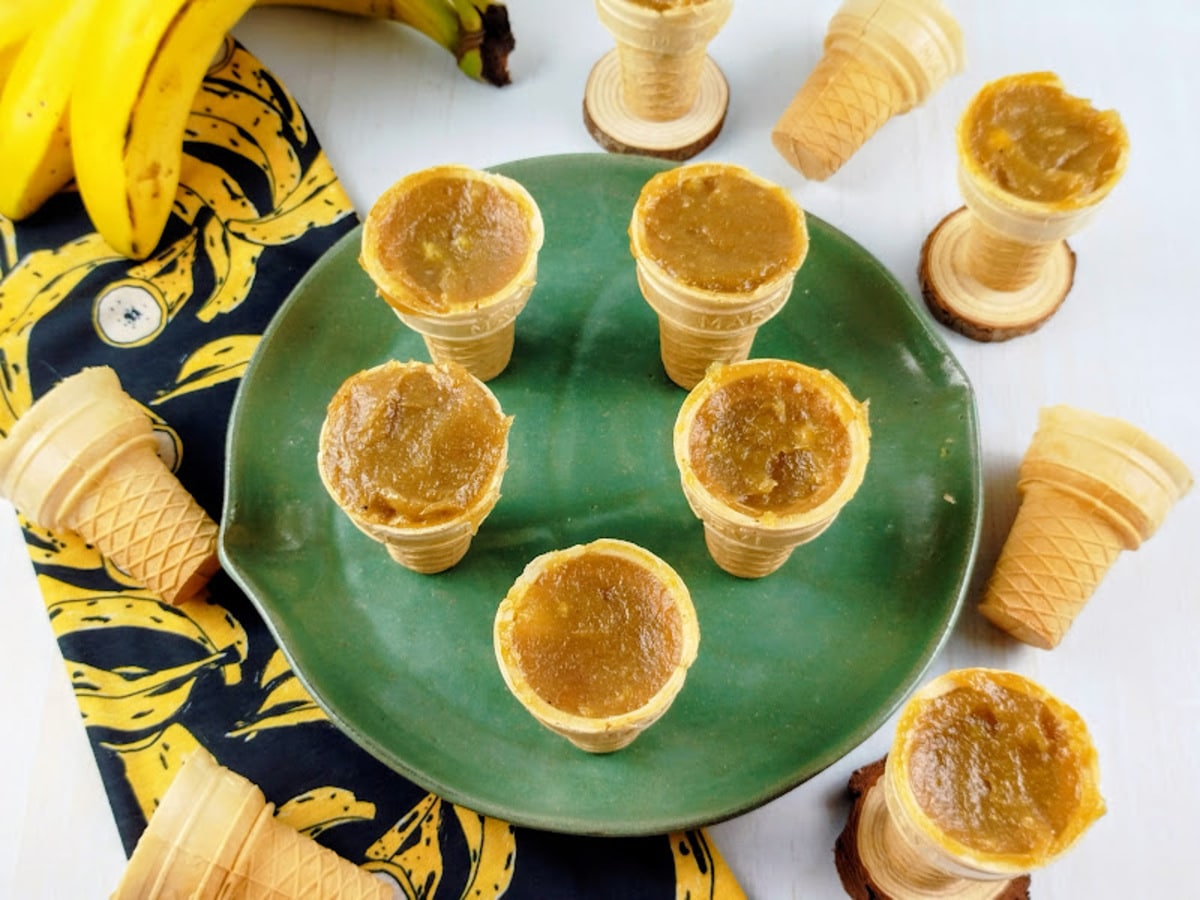 Doce de banana na casquinha