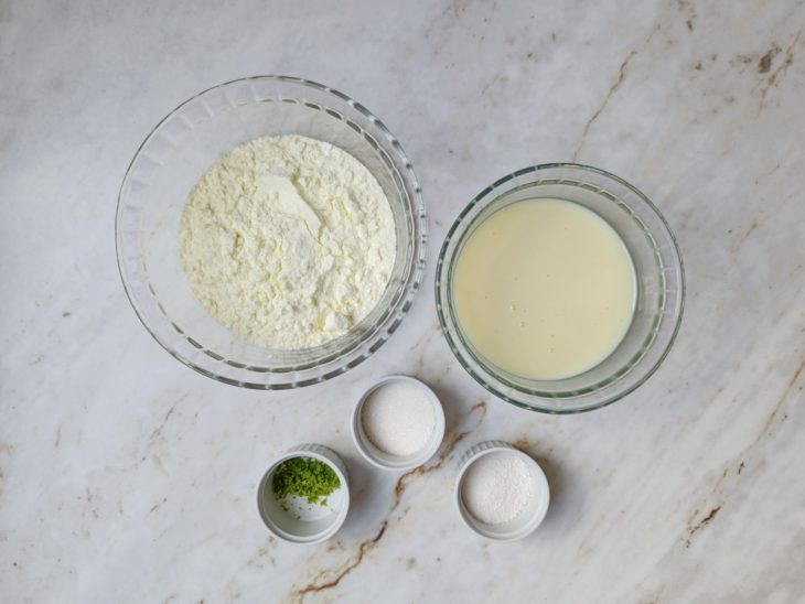 Ingredientes na bancada.