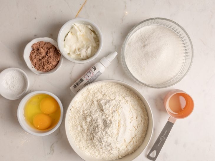 Ingredientes separados para o preparo.