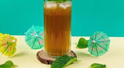 Drink refrescante de matte com guaraná