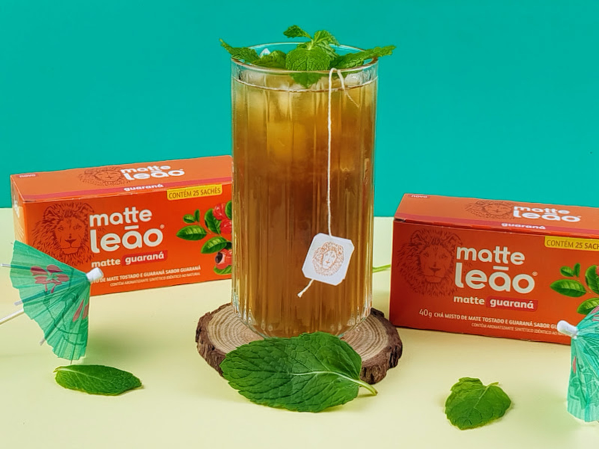 Drink refrescante de matte com guaraná