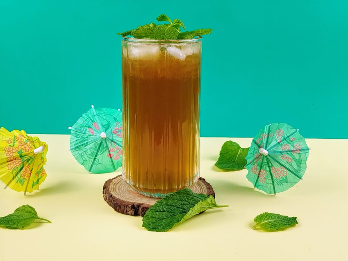 Drink refrescante de matte com guaraná