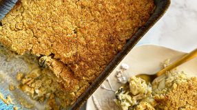 Empanado de grão-de-bico com bacalhau