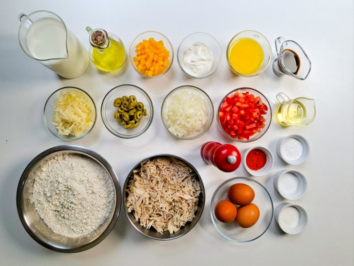 Ingredientes reunidos para o preparo da receita.
