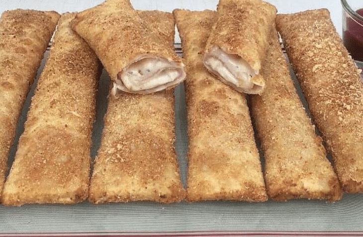 Enroladinho de queijo e presunto na airfryer