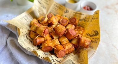 Enroladinho de salsicha com massa de pastel