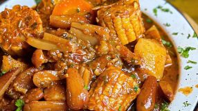 Ensopado de pinhão com legumes