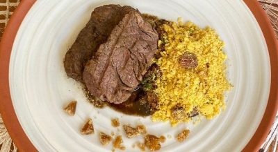 Escalopes com molho de café com rapadura