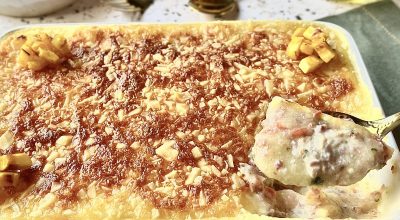Escondidinho de banana-da-terra com carne seca
