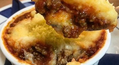Escondidinho de batata-doce à bolonhesa