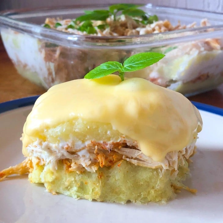 Escondidinho de batata-doce com frango