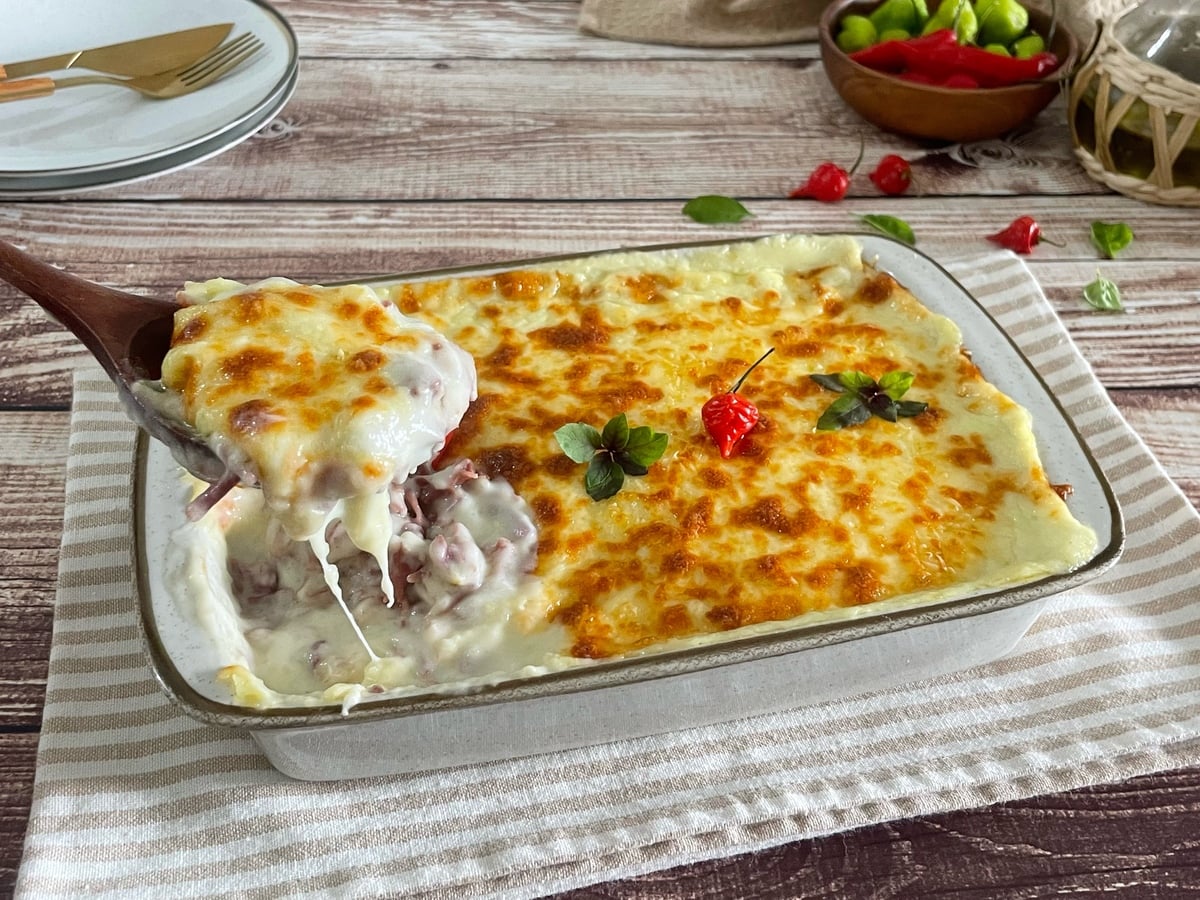 Escondidinho de batata e carne-seca
