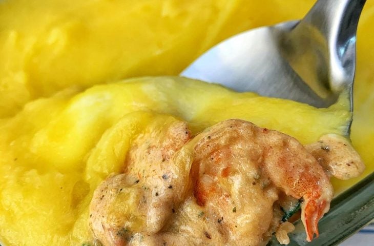Escondidinho de camarão com batata baroa