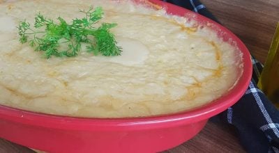 Escondidinho de camarão com aipim