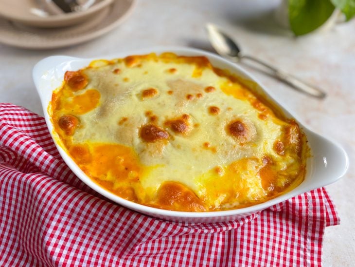 escondidinho de carne moída com abóbora pronto para servir