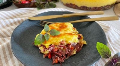 Escondidinho de carne-seca com mandioquinha