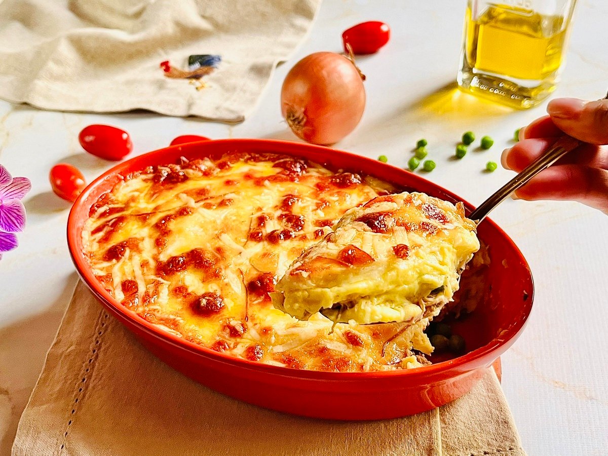 Escondidinho de frango com mandioquinha